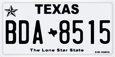 TX license plate BDA8515
