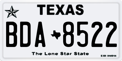 TX license plate BDA8522
