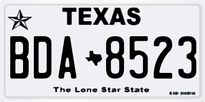 TX license plate BDA8523