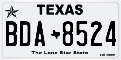 TX license plate BDA8524