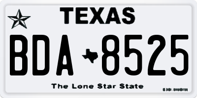 TX license plate BDA8525