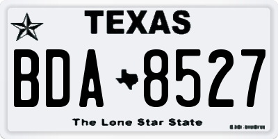 TX license plate BDA8527