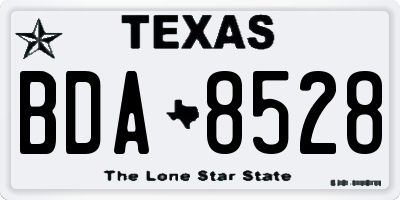 TX license plate BDA8528
