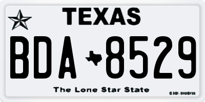 TX license plate BDA8529