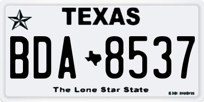 TX license plate BDA8537