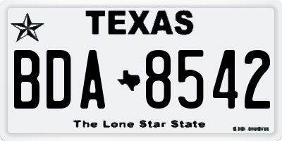 TX license plate BDA8542