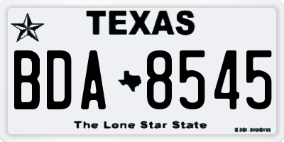 TX license plate BDA8545