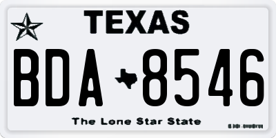 TX license plate BDA8546