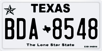 TX license plate BDA8548