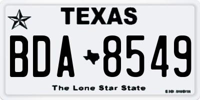 TX license plate BDA8549