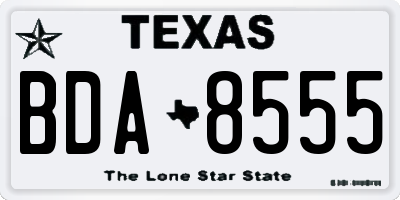 TX license plate BDA8555