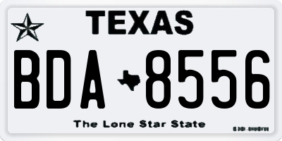 TX license plate BDA8556