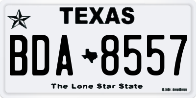 TX license plate BDA8557