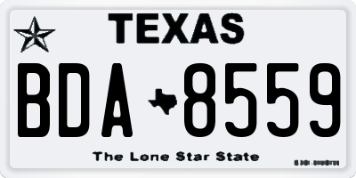 TX license plate BDA8559