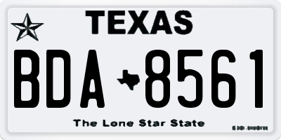 TX license plate BDA8561