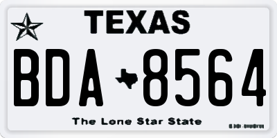 TX license plate BDA8564
