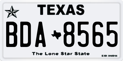TX license plate BDA8565
