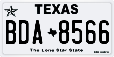 TX license plate BDA8566