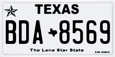 TX license plate BDA8569