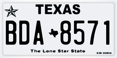 TX license plate BDA8571