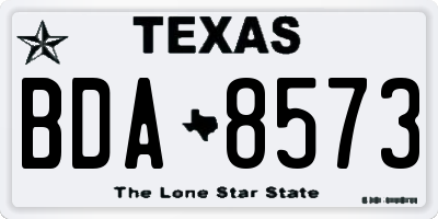 TX license plate BDA8573