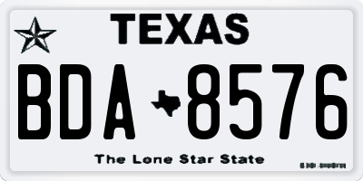 TX license plate BDA8576