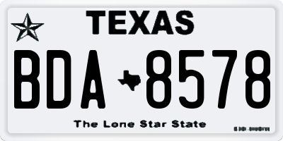 TX license plate BDA8578