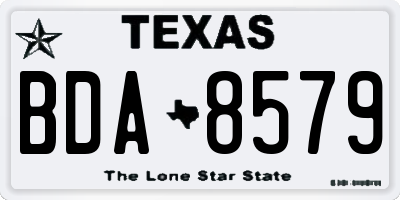 TX license plate BDA8579