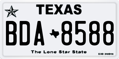 TX license plate BDA8588