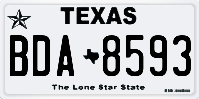 TX license plate BDA8593