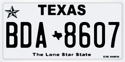TX license plate BDA8607