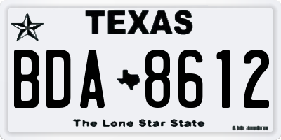 TX license plate BDA8612