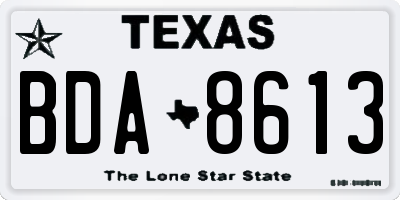 TX license plate BDA8613
