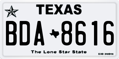 TX license plate BDA8616