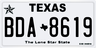 TX license plate BDA8619