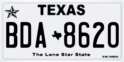 TX license plate BDA8620
