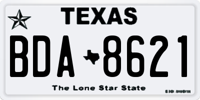 TX license plate BDA8621