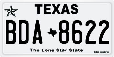 TX license plate BDA8622