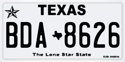TX license plate BDA8626