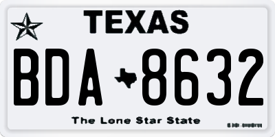 TX license plate BDA8632