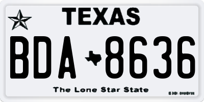 TX license plate BDA8636