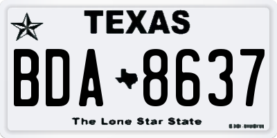 TX license plate BDA8637