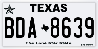 TX license plate BDA8639