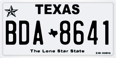 TX license plate BDA8641