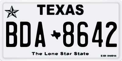 TX license plate BDA8642