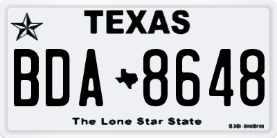 TX license plate BDA8648