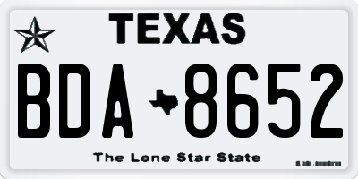 TX license plate BDA8652