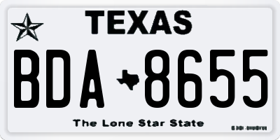 TX license plate BDA8655