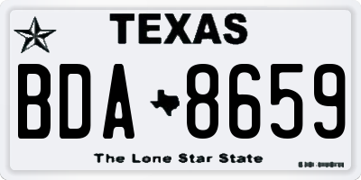 TX license plate BDA8659