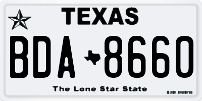 TX license plate BDA8660